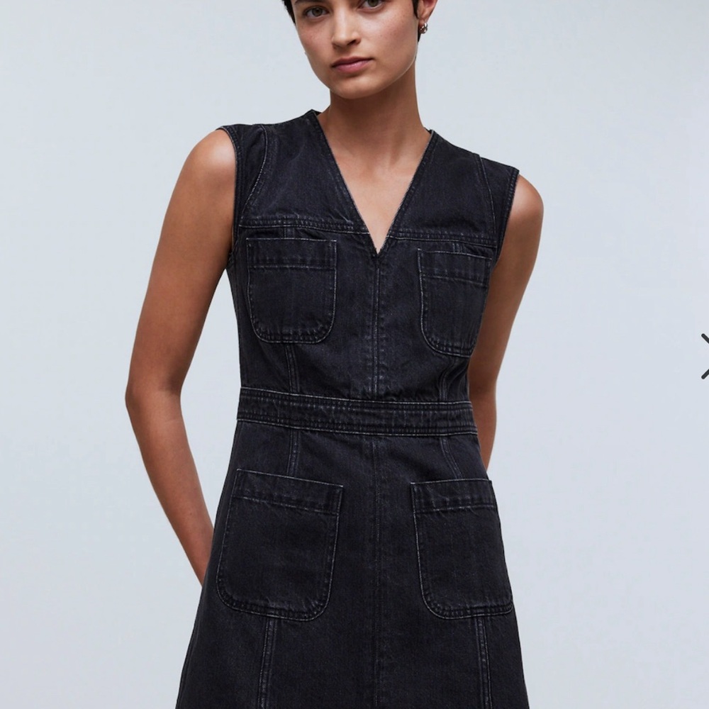 Madewell Denim Cap-Sleeve Mini Dress in Tarrybrook Wash